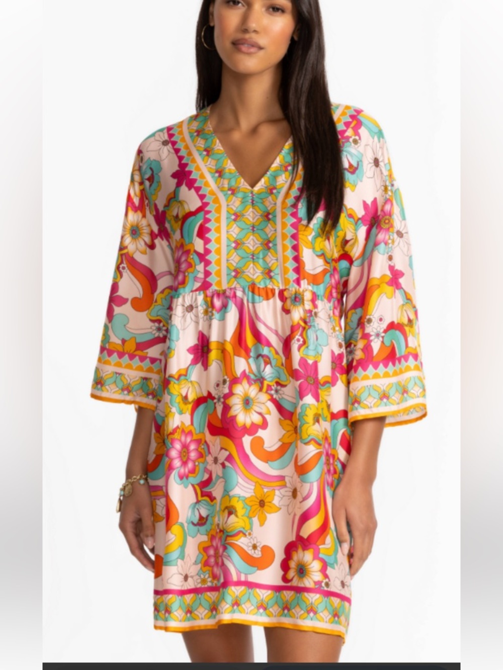 New Floral Multicolor Women's Dress size S silk - Picture 5 of 12